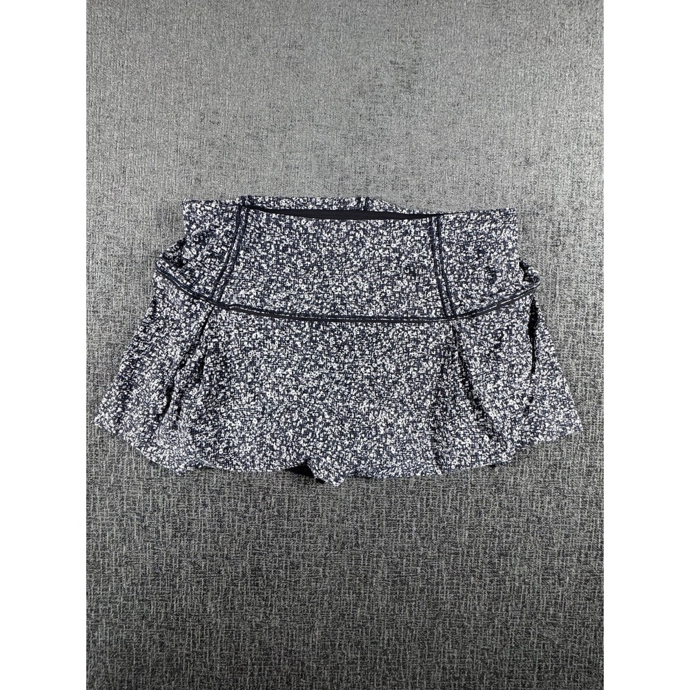 Lululemon Lost In Pace Skirt Daisy Dust Alpine White Black Womens Skort Size 10